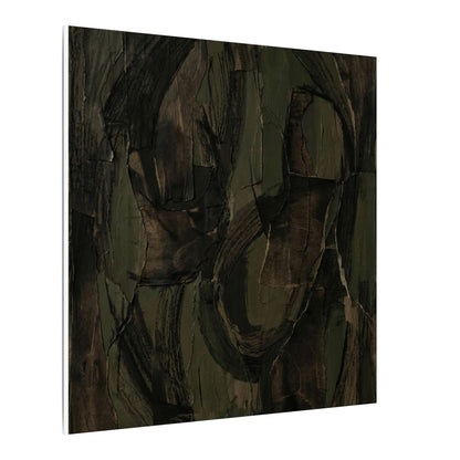 Mixed Media Dark Japandi Textured Canvas Art