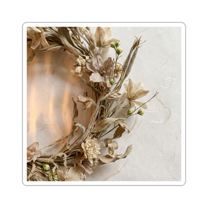 Dried Flowers Japanese Pattern Sticker | Elegant Japandi Art Art Print