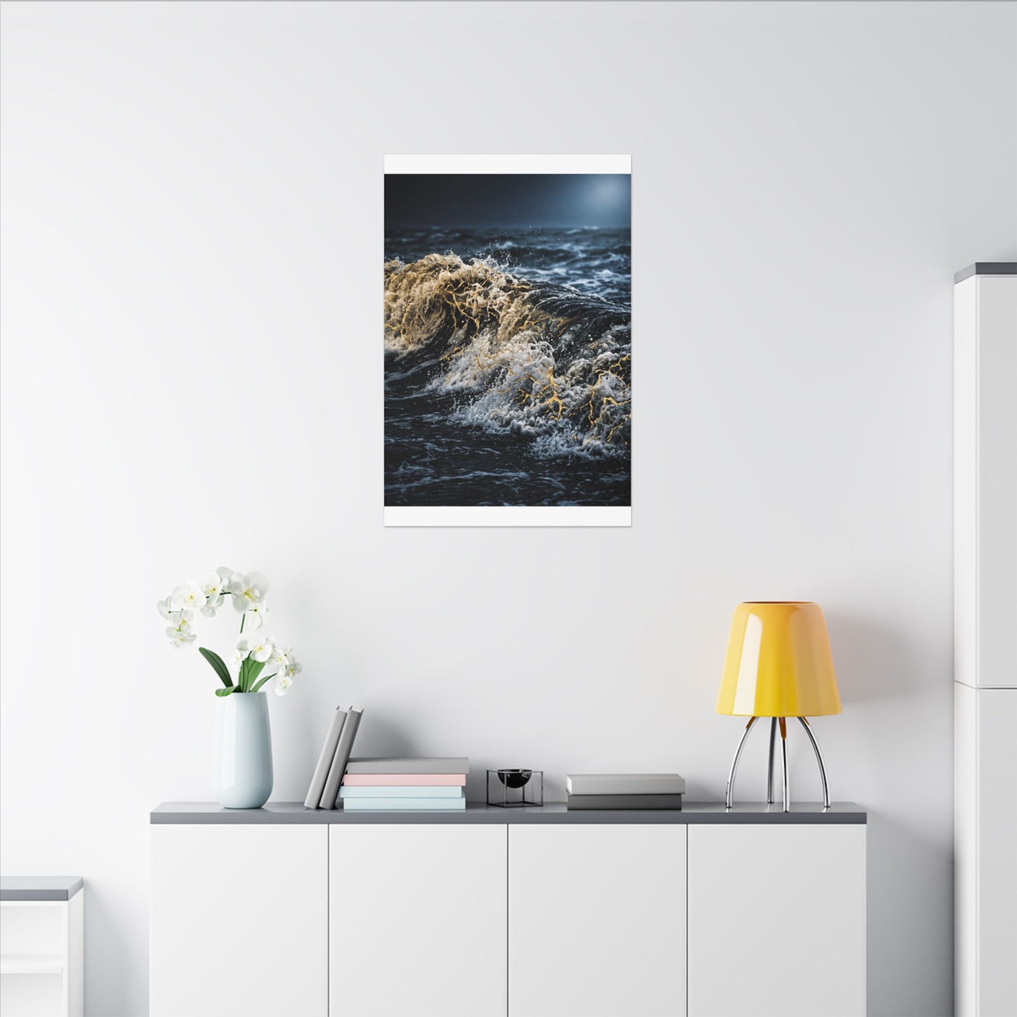 Ocean Wave Winter Canvas Art | Kintsugi Artful Design