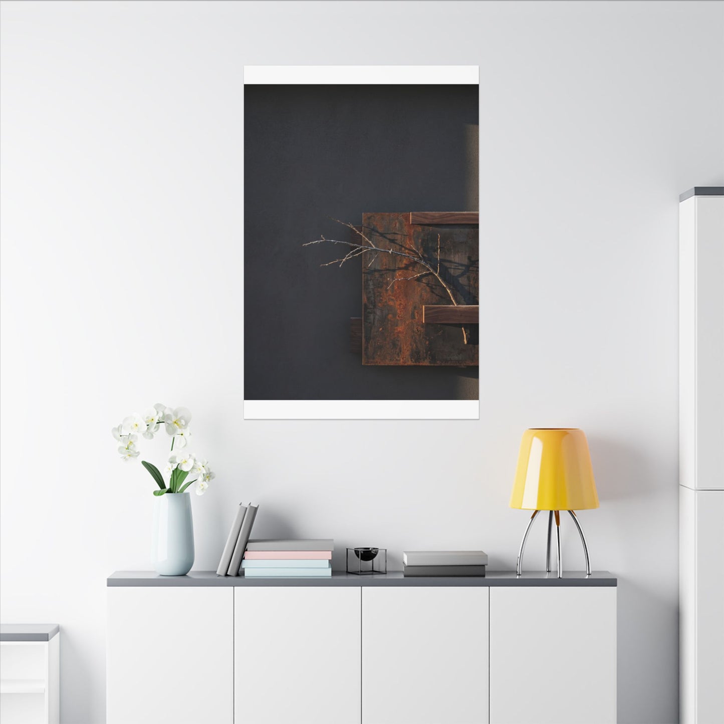 Ma Rust Patina Canvas Art - Dark Japandi Dark Texture