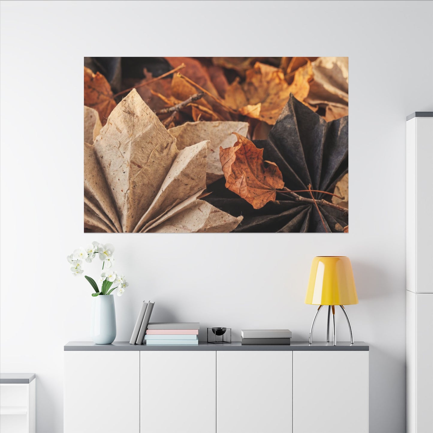 Paper Fold Texture Canvas Art | Elegant Japandi Art