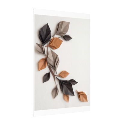 Paper Fold Autumn Canvas Art | Japandi Earthy Design