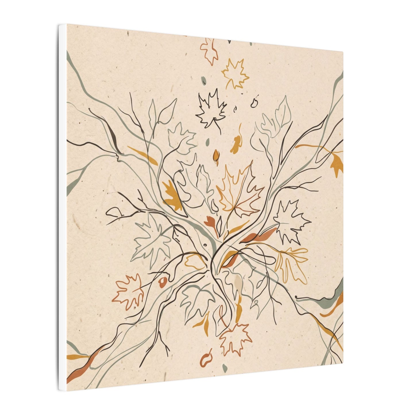Warm Shadow Play Canvas Art - Minimal Line Japandi