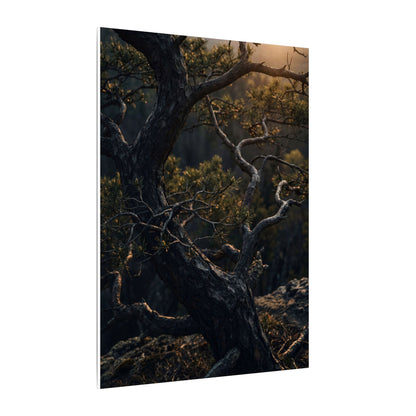 Moody Pine Tree Canvas Art - Moody Minimal Dark Japandi