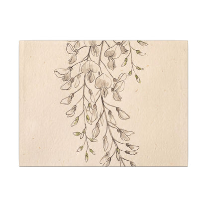 Japandi Wisteria in Golden Hour | Minimal Line Canvas Art Art Print