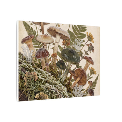 Winter Wild Mushrooms Herbarium Canvas Art | Enchanting Decor