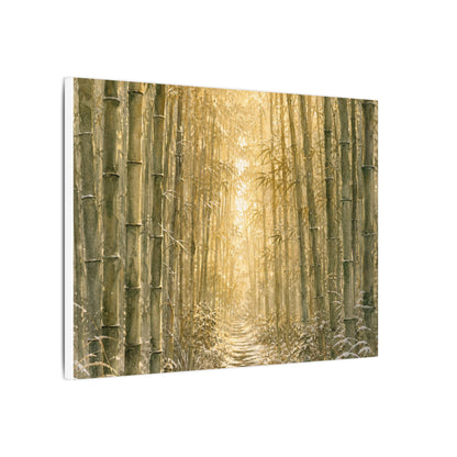 Bamboo Grove Winter Canvas Art | Japandi Elegant Design