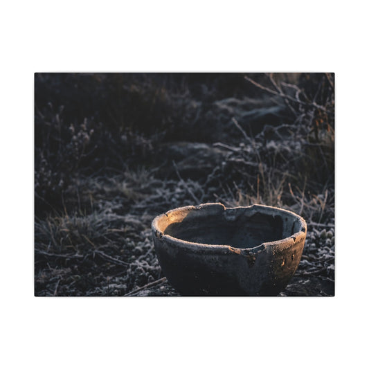 Kanso Ceramic Bowl Canvas Art - Dark Japandi Dark Texture