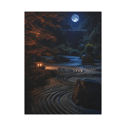 Summer Rock Garden Shadow Zen Canvas Art | Moody Decor