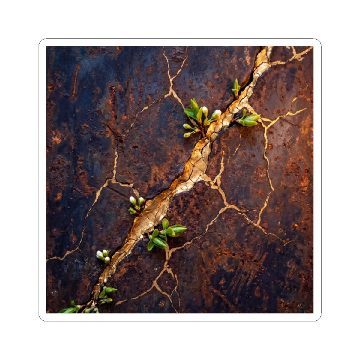 Candlelight Rust Patina Sticker - Kintsugi Shibui