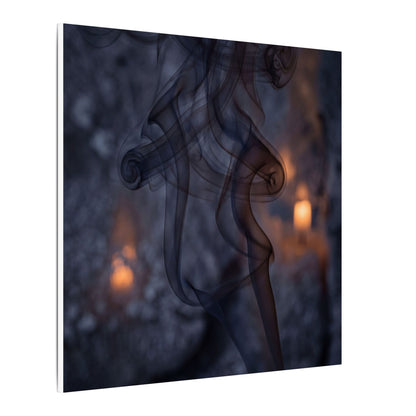 Incense Smoke Winter Canvas Art | Dark Japandi Sophisticated Design