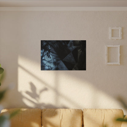 Shadow Play Winter Canvas Art | Dark Japandi Luxurious Design