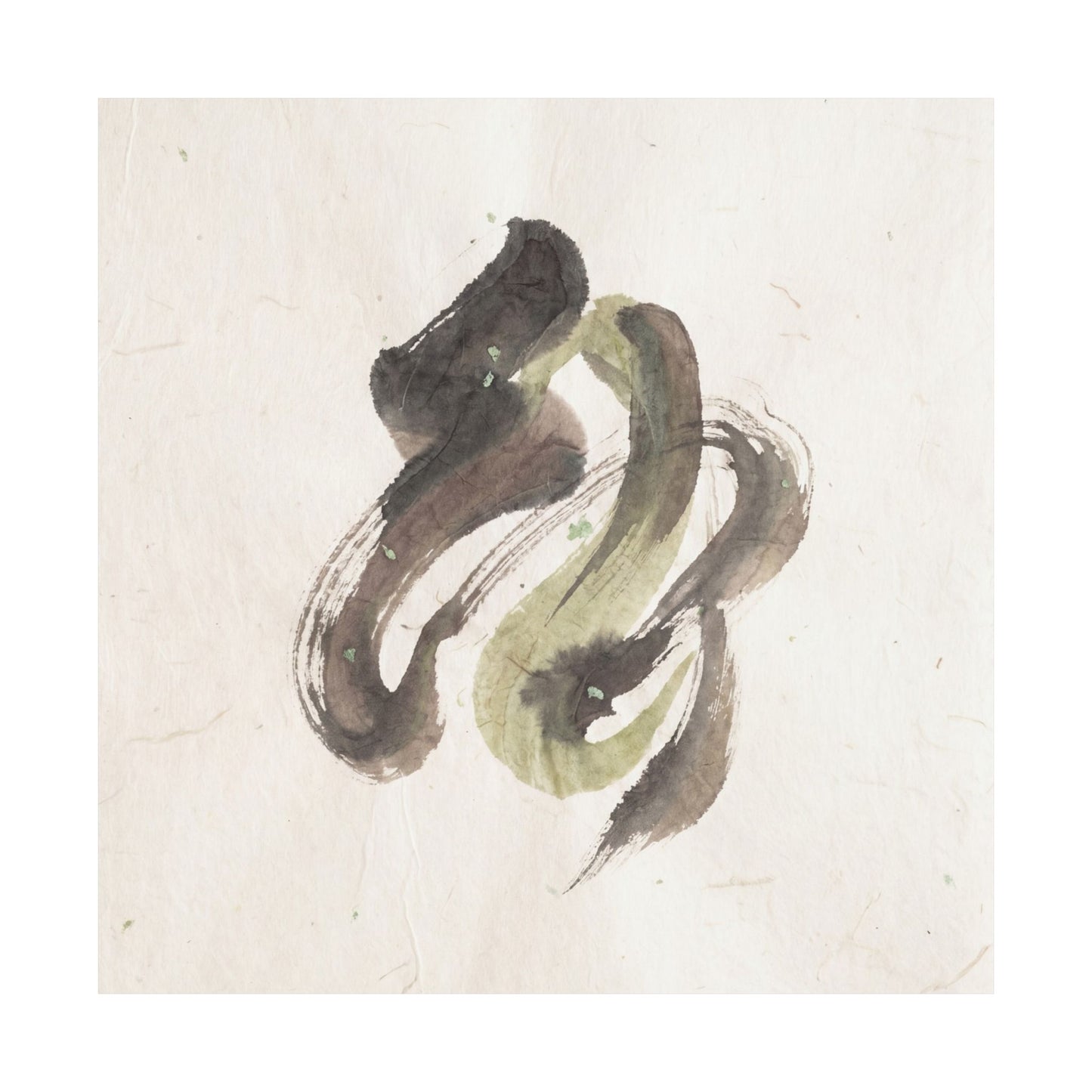 Cozy Ink Brushstroke Wall Art Print - Japanese Pattern Japandi