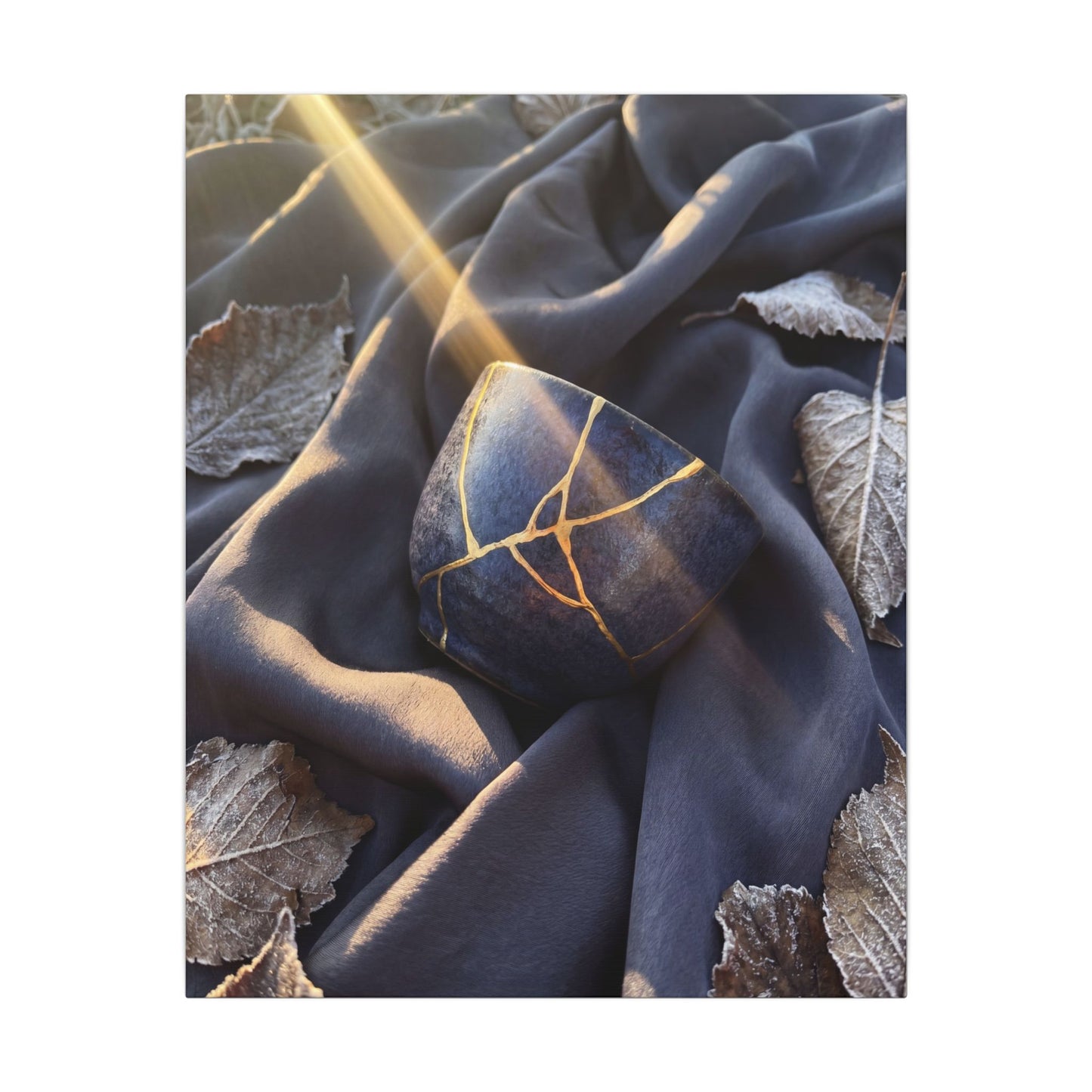 Winter Silk Drape Gold Repair Canvas Art | Artful Decor
