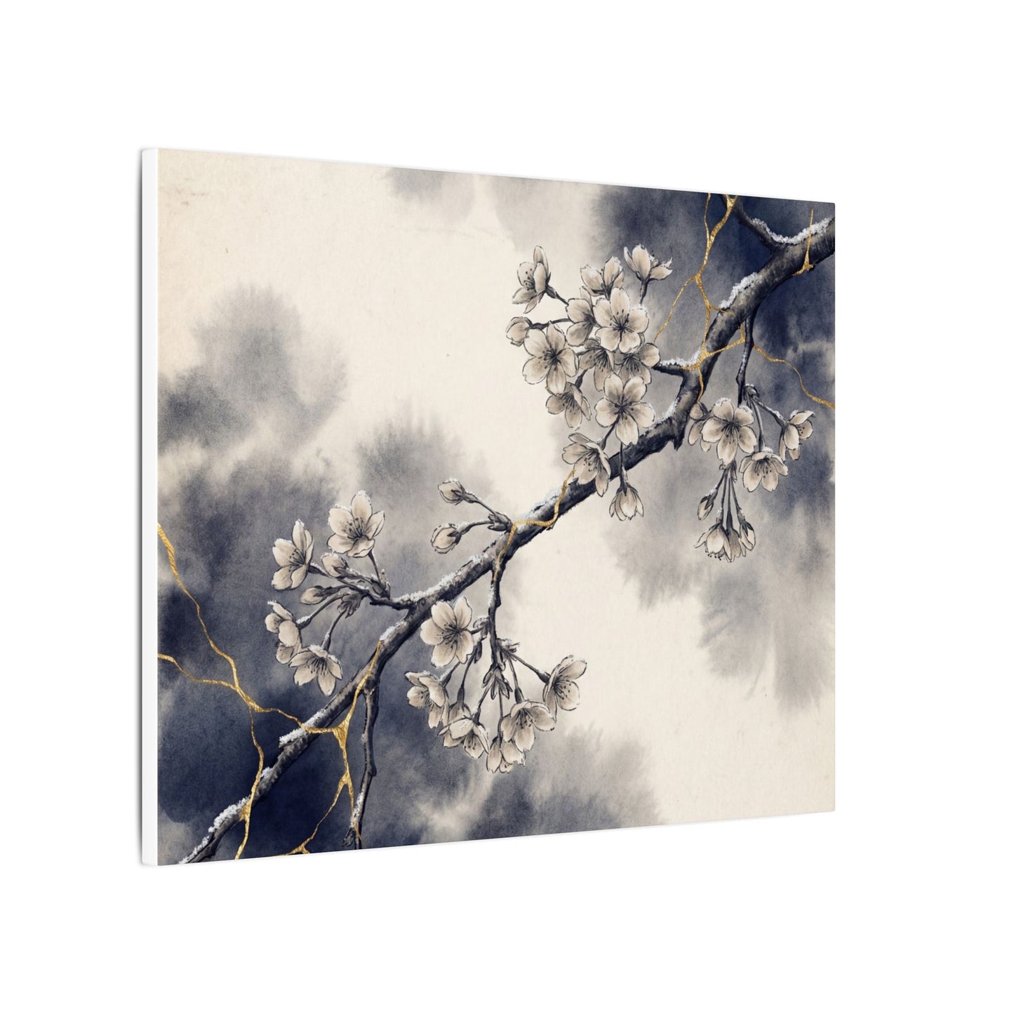 Ma Cherry Blossom Canvas Art - Kintsugi Gold Vein