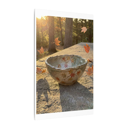 Japandi Ceramic Bowl in Golden Hour | Japanese Pattern Canvas Art