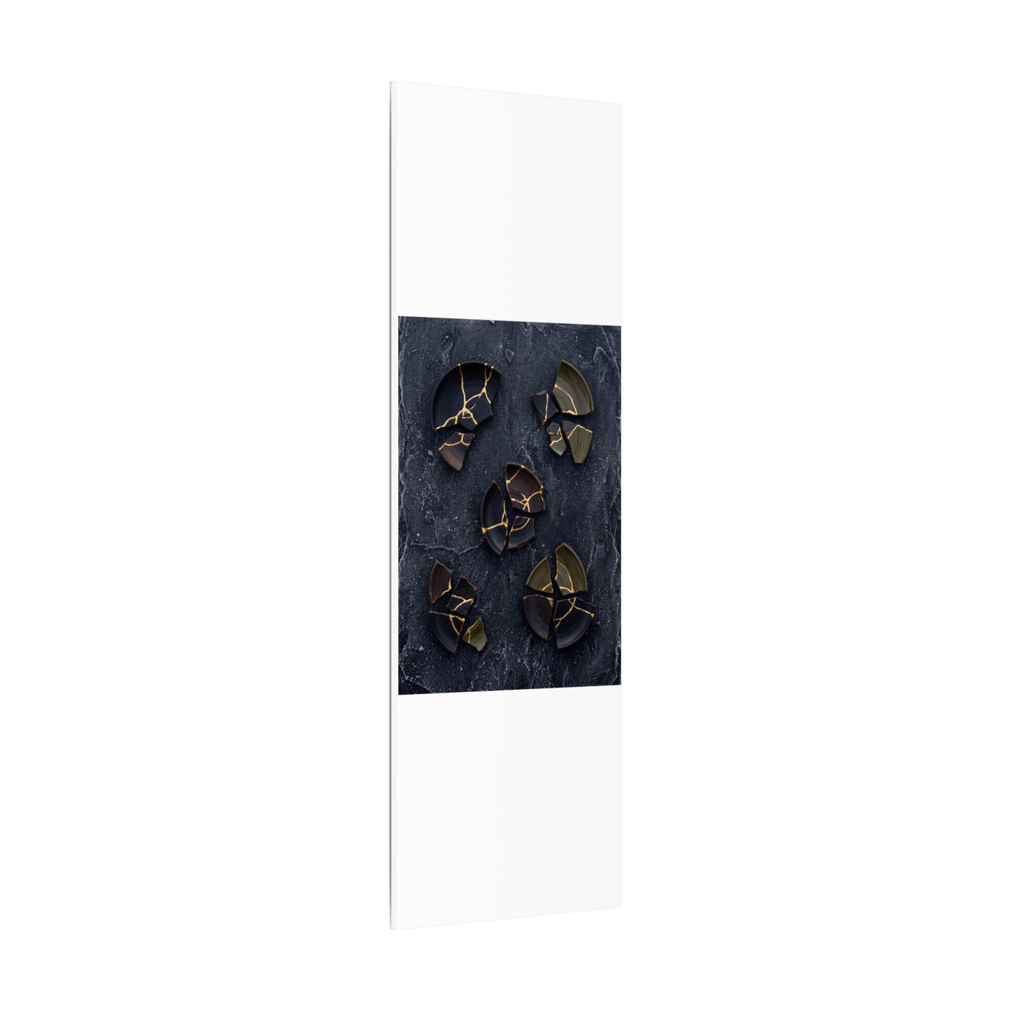 Broken Pottery Canvas Art | Winter Dark Japandi Shadow Zen Art