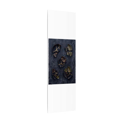 Broken Pottery Canvas Art | Winter Dark Japandi Shadow Zen Art