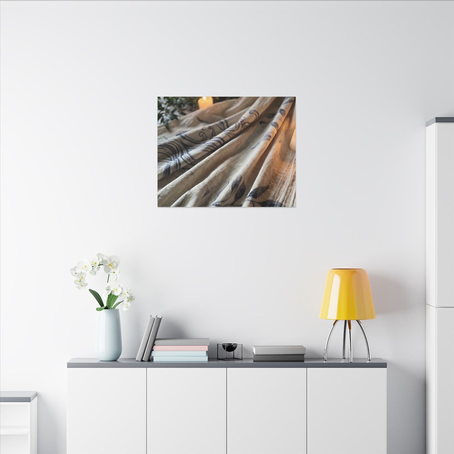 Fukinsei Silk Drape Canvas Art - Japandi Japanese Pattern