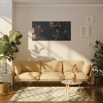 Candlelight Fern Unfurling Canvas Art - Japandi Ma