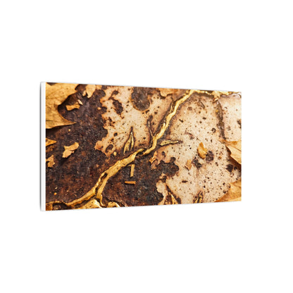 Kintsugi Rust Patina in Golden Hour | Gold Vein Canvas Art