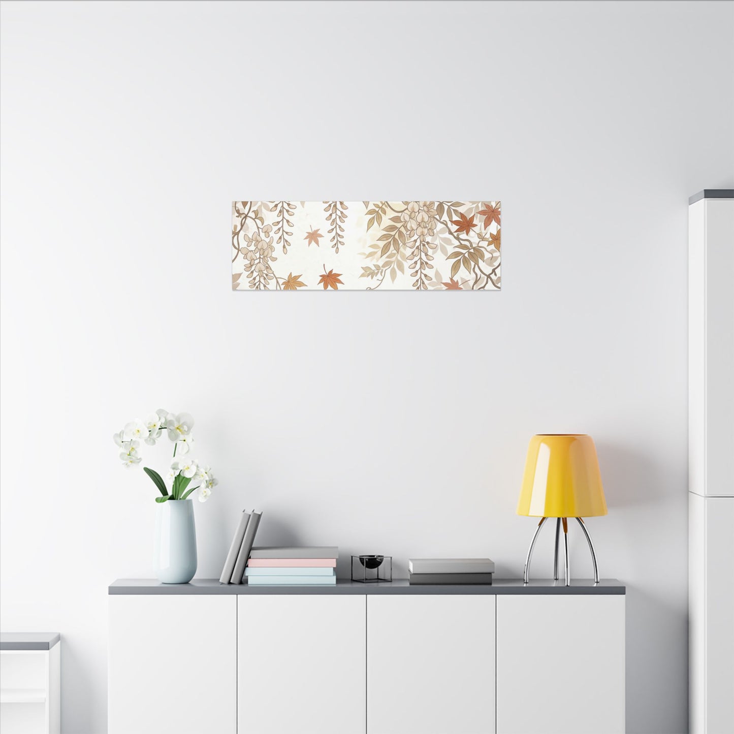 Shibui Wisteria Canvas Art - Japandi Japanese Pattern