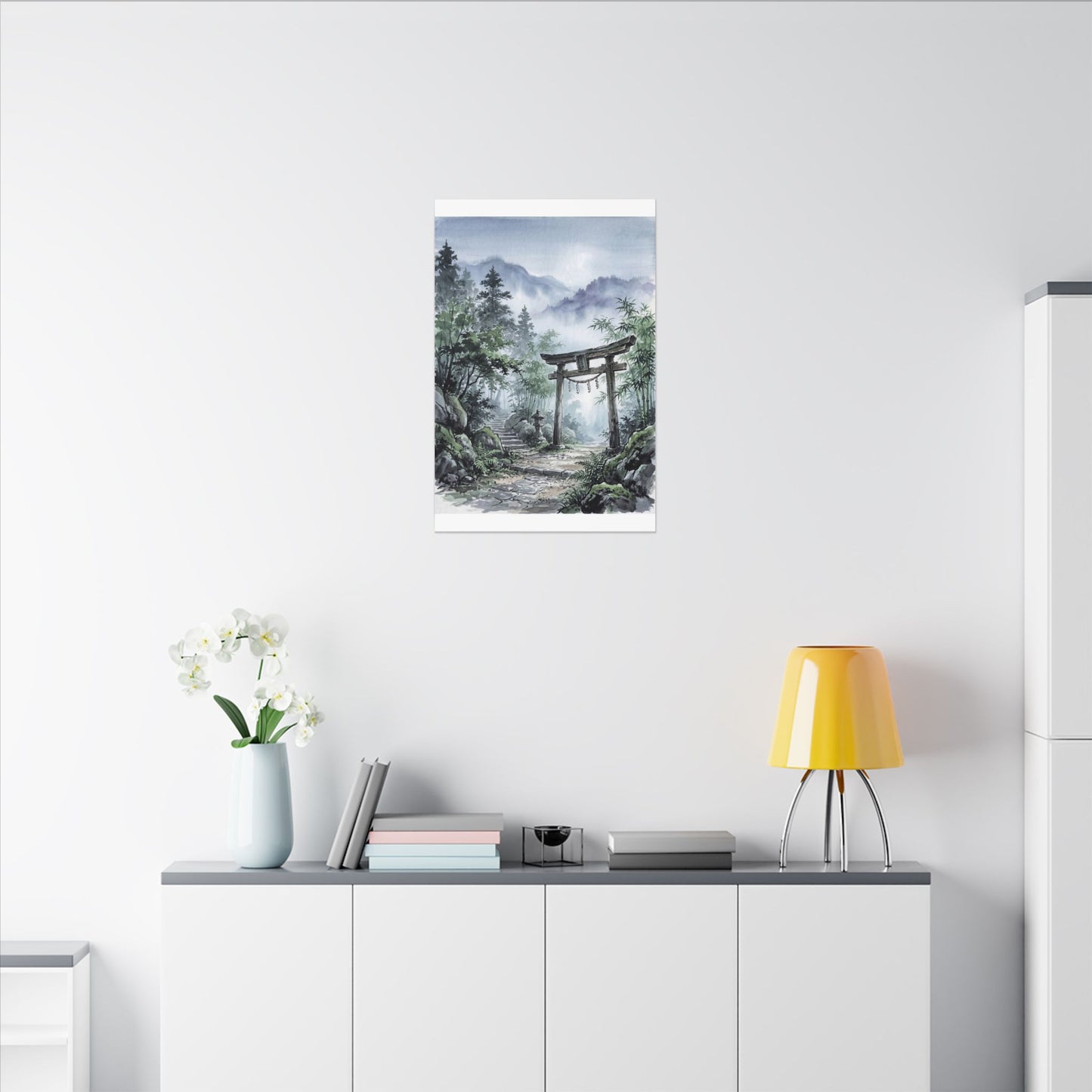 Moonlight Torii Gate Canvas Art - Zen Fukinsei
