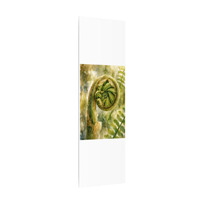 Japandi Fern Unfurling in Dappled | Watercolor Canvas Art