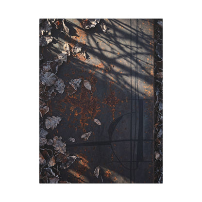 Shibui Rust Patina Canvas Art - Dark Japandi Charcoal Ink