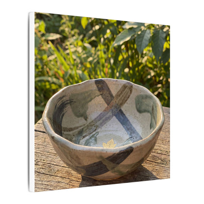 Earthy Ceramic Bowl Canvas Art - Japanese Pattern Japandi