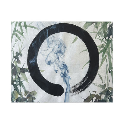Zen Incense Smoke in Moonlight | Enso Canvas Art