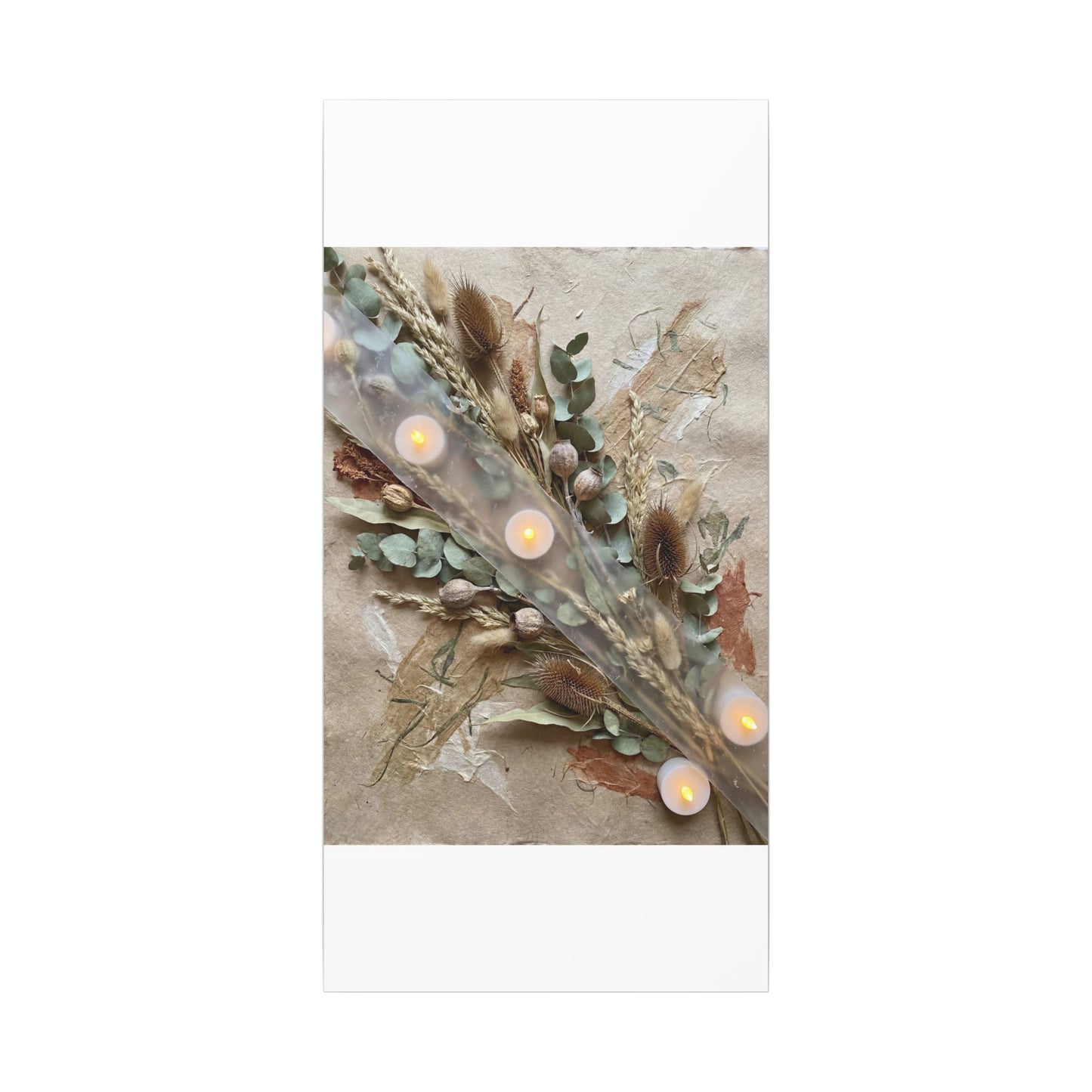 Candlelight Dried Flowers Canvas Art - Japandi Kanso