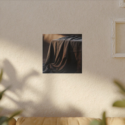 Silk Drape Canvas Art | Winter Dark Japandi Shadow Zen Art