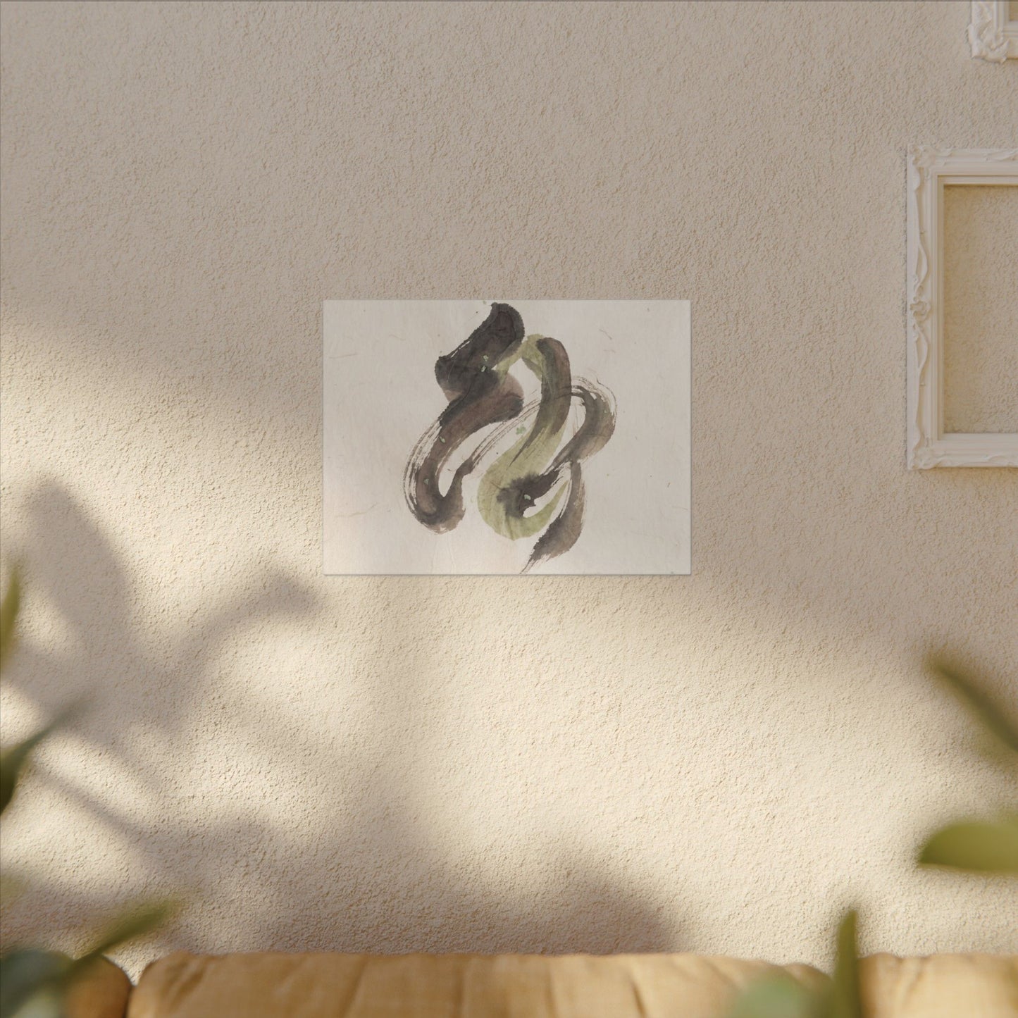 Ink Brushstroke Canvas Art | Spring Japandi Japanese Pattern Art