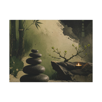 River Stones Spring Canvas Art | Zen Contemplative Design
