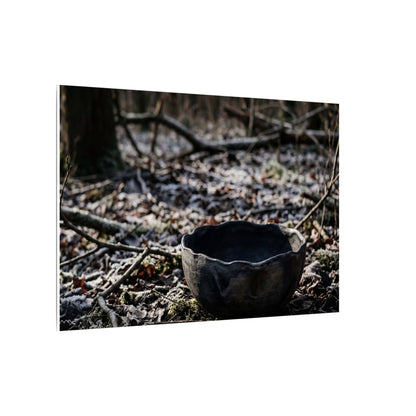 Dappled Ceramic Bowl Canvas Art - Dark Japandi Kanso