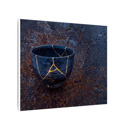 Rust Patina Winter Canvas Art | Kintsugi Healing Design