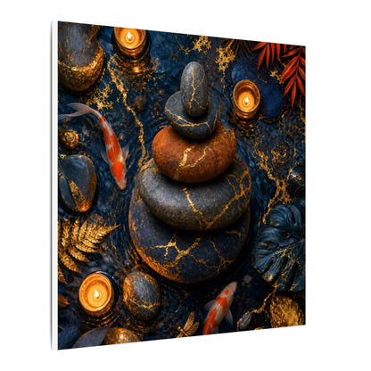 Summer River Stones Gold Vein Canvas Art | Resilient Decor