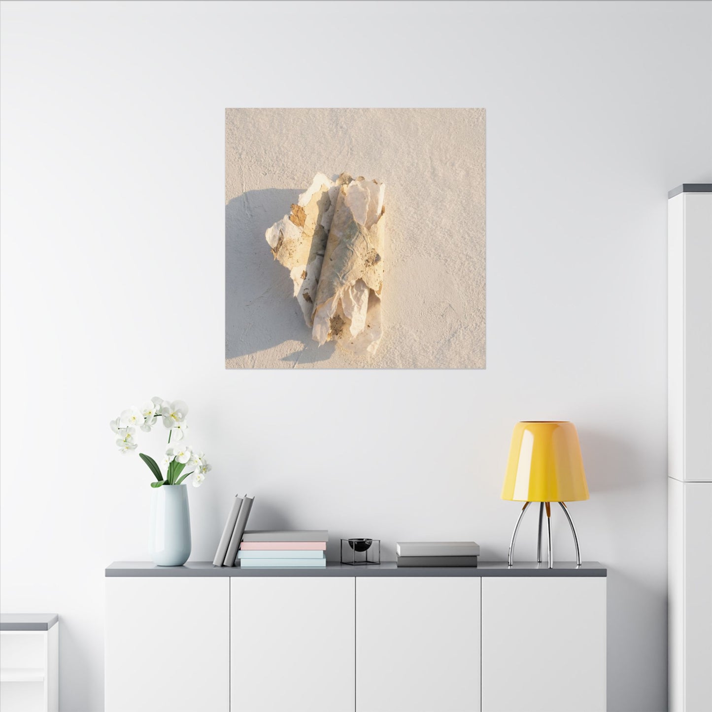 Paper Fold Canvas Art | Winter Japandi Texture Art
