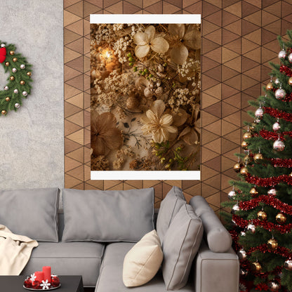 Candlelight Dried Flowers Wall Art Print - Japandi Fukinsei