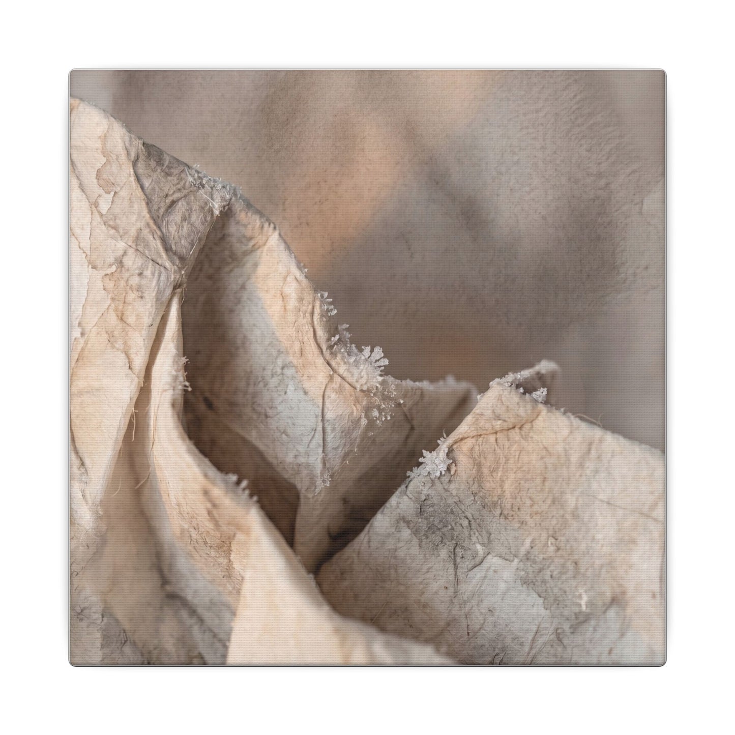 Japandi Paper Fold in Candlelight | Watercolor Canvas Art