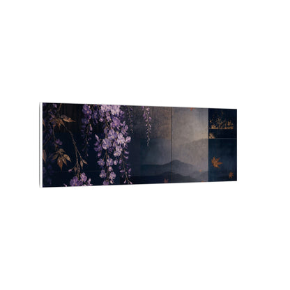 Dawn Wisteria Canvas Art - Dark Japandi Fukinsei
