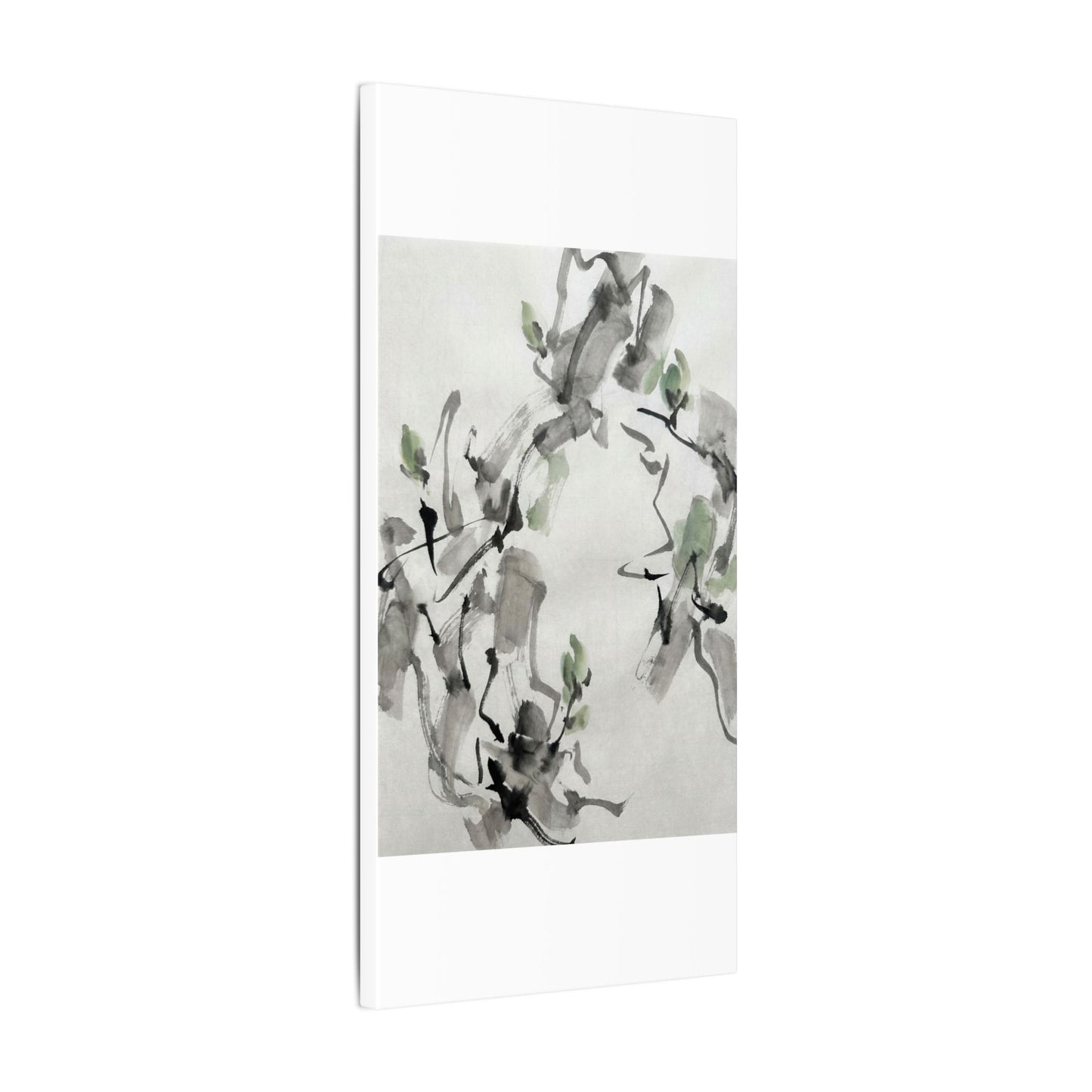 Zen Ink Brushstroke in Overcast | Sumi E Canvas Art