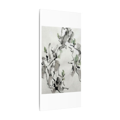 Zen Ink Brushstroke in Overcast | Sumi E Canvas Art