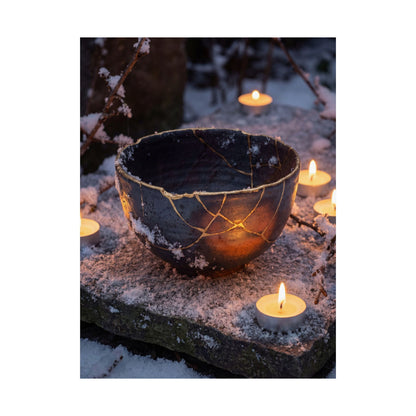 Ceramic Bowl Gold Repair Wall Art Print | Healing Kintsugi Art