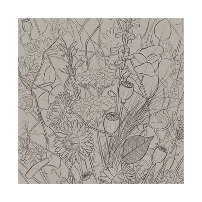 Summer Dried Flowers Minimal Line Wall Art Print | Cozy Decor