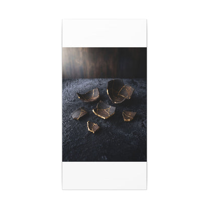 Winter Broken Pottery Shadow Zen Canvas Art | Bold Decor