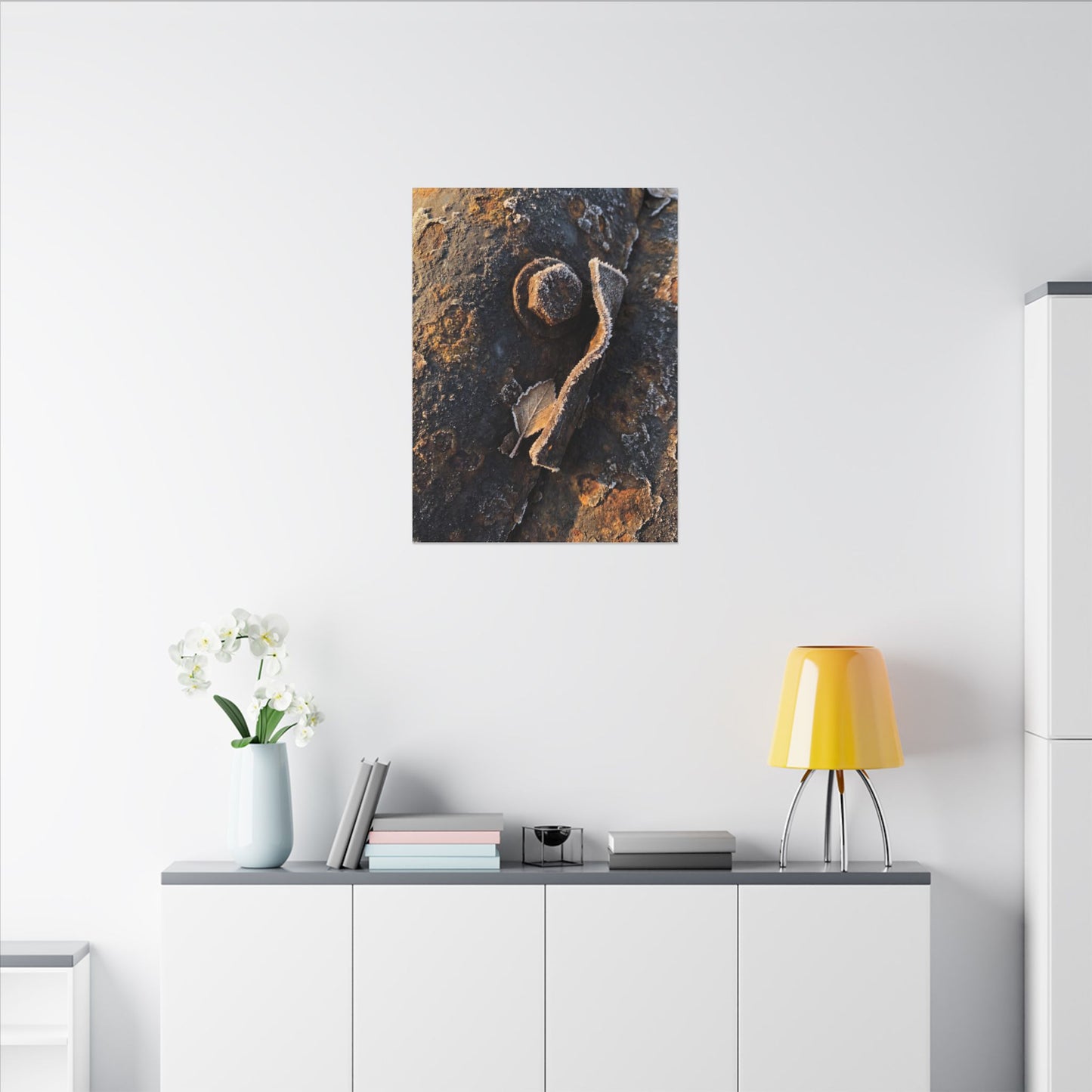 Moody Rust Patina Canvas Art - Moody Minimal Dark Japandi
