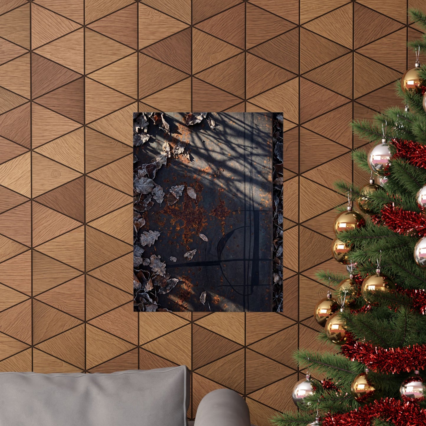 Rust Patina Winter Wall Art Print | Dark Japandi Bold Design
