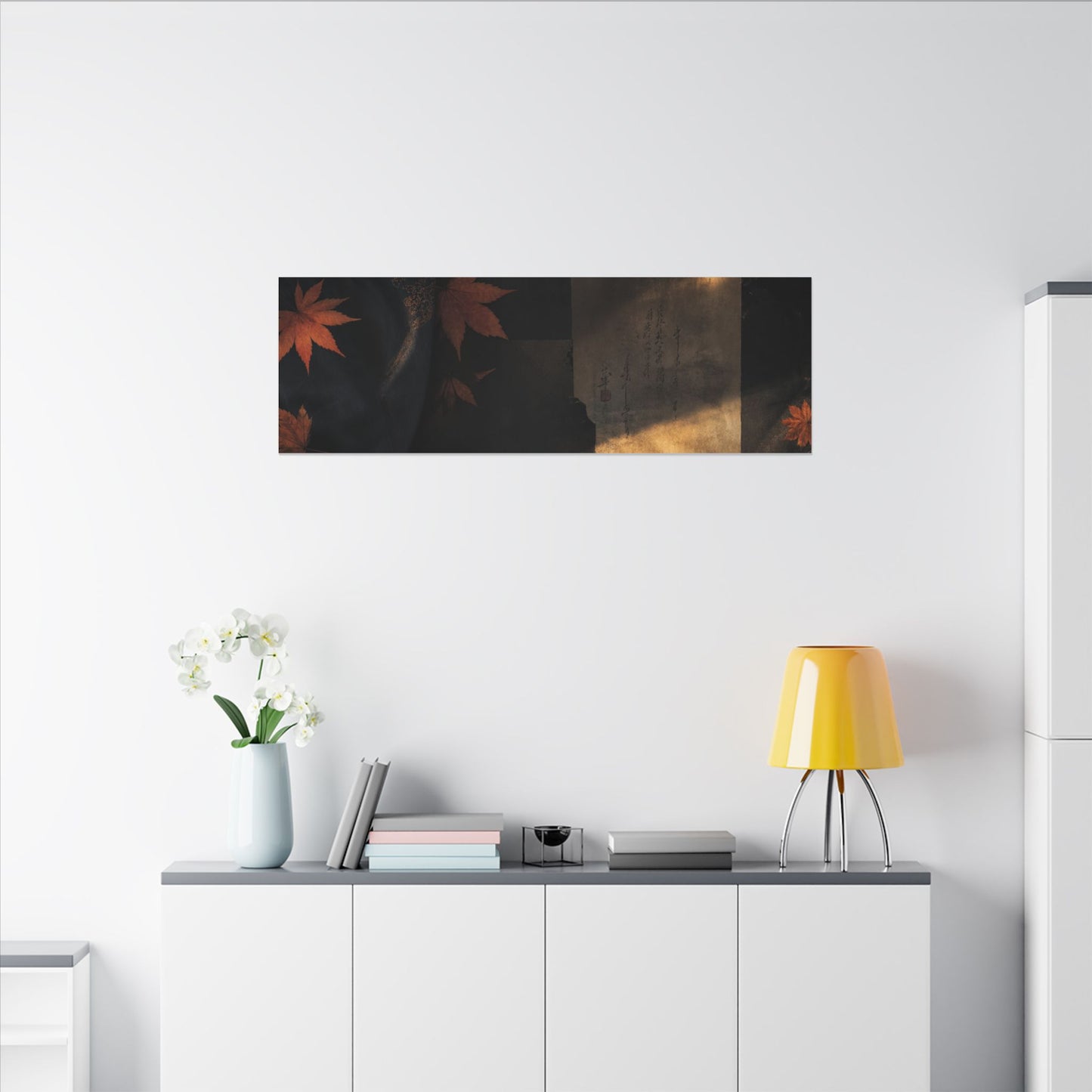 Autumn Silk Drape Shadow Zen Canvas Art | Bold Decor